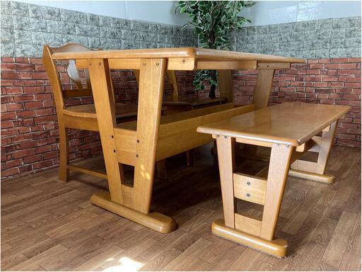 ダイニング4人掛けセット ベンチチェア ◇アジアンテイストの温もりを感じる家具です◇