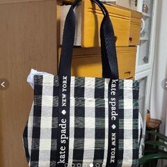 新品！kate spade NEW YORK ケイトスペード プレンティ トート バッグ トートバッグ チェックの画像