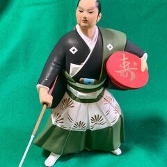 【差し上げます】博多人形　黒田武士　陶器　ケースの画像