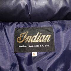 インディアン モーターサイクル　ダウンジャケット　紺　刺繍ワッペン　希少　Mサイズの画像