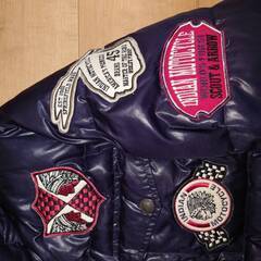 インディアン モーターサイクル　ダウンジャケット　紺　刺繍ワッペン　希少　Mサイズの画像