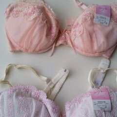 タグ付き新品 D70ブラジャー4点セット 可愛いピンク系の画像