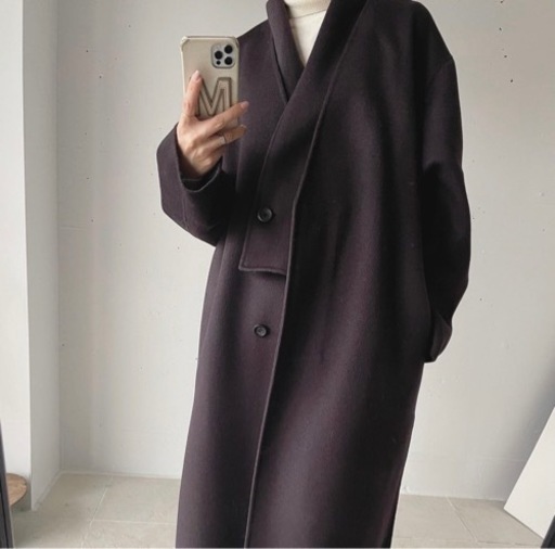 nae. ナエ】 ノーカラー コート マフラーコート