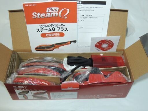 未使用☆スチームQプラス ハンディスチーマー JSE-4874-RR(ルビーレッド) 3Dハンガーセット Steam Q Plus ジャパネットたかた
