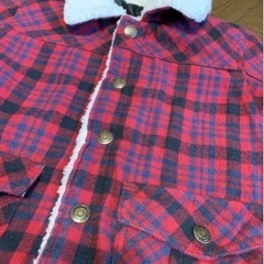 襟ボア　中綿入りおしゃれなあったかコート　120の画像