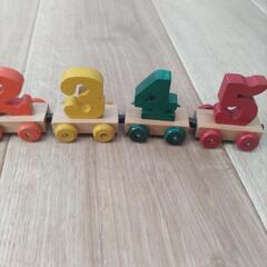 木製マグネット列車　の画像