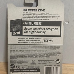 【Hot Wheels】'88 Honda CR-X NRGHTBURNERZの画像