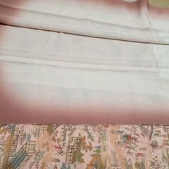 正絹　小紋着物　しつけ付　ピンク　159cmの画像