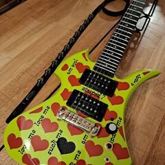 Burny  グリーンハートJr アンプ内蔵ギター hide　エ...