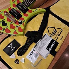 Burny  グリーンハートJr アンプ内蔵ギター hide　エレキギター　ヒデの画像