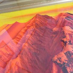 赤富士　半立体の型盛り絵　百瀬善明　レリーフ　富士山の画像