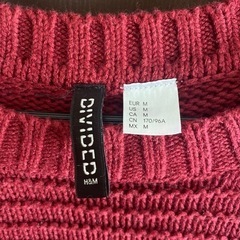 H&M ワインレッドニットの画像