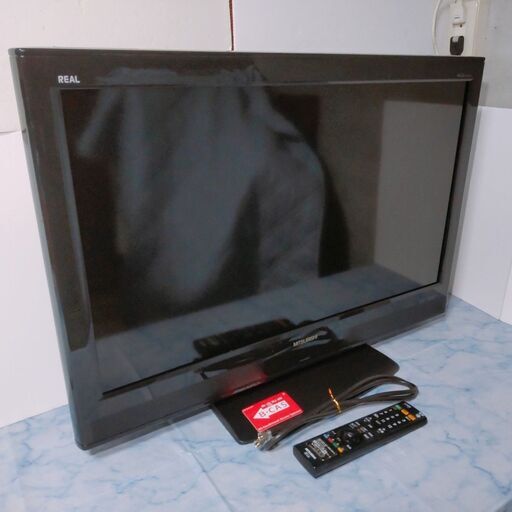 中古 MITSUBISHI 三菱 REAL 32型 液晶テレビ LCD-32H4000X 2009年製 TV テレビ 地デジ 家電 リモコン付/アンテナコード付