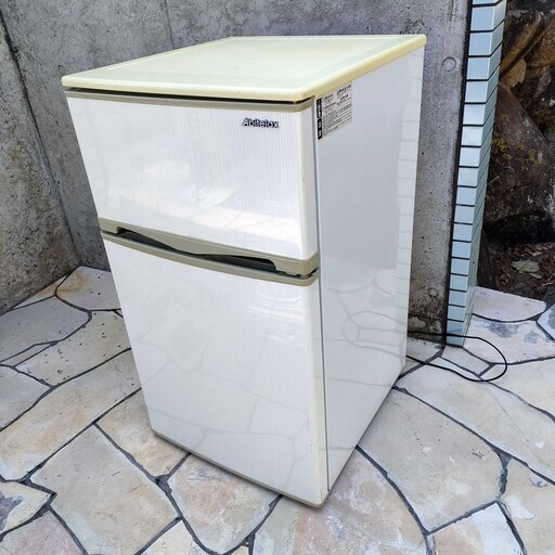 ❄ウィンターセール❄2014年式★Abitelax★AR-100C★96L★2ドア冷凍冷蔵庫★ホワイトストライプ1220-01