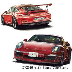 GC-279 ポルシェ911-GT3/RS 限定版画 直筆サイン...