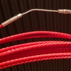 通線工具　50m ケース付き　通線ワイヤー　ツイストライン　入線　電気　スチールの画像