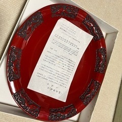 仙台椎木　お菓子皿　漆器の画像