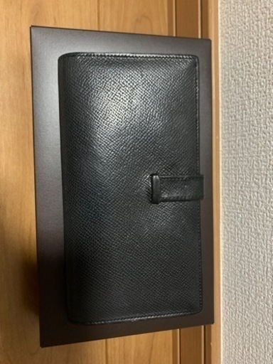 【美品】エルメス HERMES ベアン スフレ ヴォー・エプソン 長財布 SV金具 K刻印 ブラック 黒 メンズ レディース マチあり