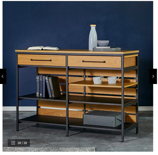 LOWYA [幅120] [ハニーブラック]キッチンカウンター スチール脚使用