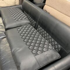 ◎アイラーセン　3Pレザーソファー　デンマーク北欧家具　ブラック　使用感あり◎の画像