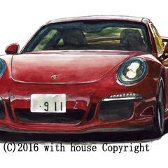 GC-281 ポルシェ911 GT3 限定版画 直筆サイン有 額...