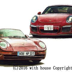 GC-282 ポルシェ GT3/ポルシェ959 限定版画 直筆サ...