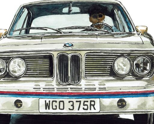GC-287 BMW3.0 CSL 限定版画 直筆サイン有 額装済 作家 平右ヱ門