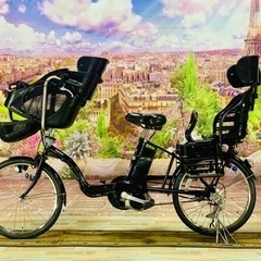 ❷ 3275子供乗せ電動自転車パナソニック3人乗り新品20インチ良好バッテリー