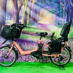 ❷ 3242子供乗せ電動自転車ヤマハ3人乗り新品20インチ良好バ...