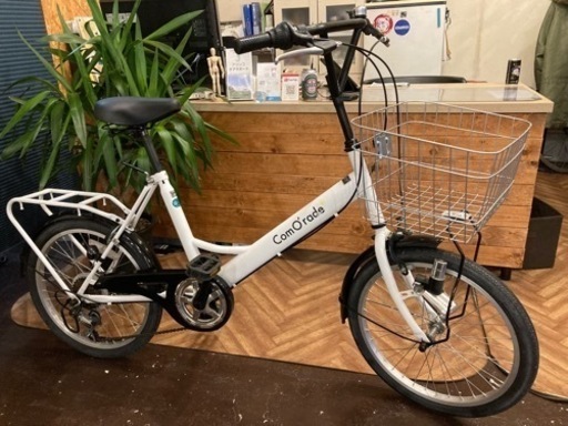 【前後タイヤ・チューブ新品！】LEDダイナモ　6段変速　20インチミニベロ　ホワイト