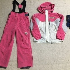 DESCENTE（デザント）ピンク×白　スノーウエア　サイズS〜...