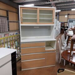 【愛品倶楽部柏店】　共和産業　シャロー１２０ＫＢ５０　２枚スライド扉キッチンボード　ナチュラルの画像