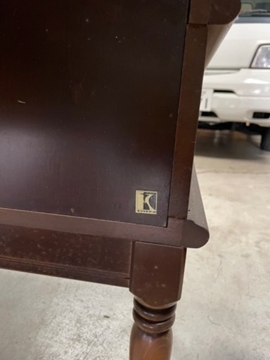 飛騨家具　キツツキ　飾り棚 アンティーク キャビネット ガラスケース フラワーデザイン