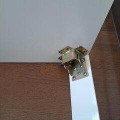 ニトリ　オリタタミUVテーブル　ラスター9060WH 　ホワイト　鏡面仕様　中古　90×60×31.8 折り畳み式ローテーブル　中古　引き取り限定　 　の画像