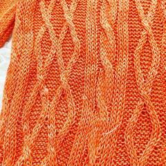 メンズビギ【2】メンズ オレンジ カーディガン ケーブル編み 長袖 カジュアルの画像