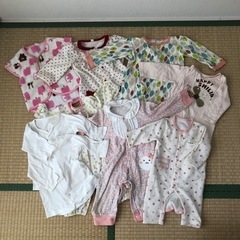 【少し難あり】ベビー子供服まとめて ロンパース 長袖下着肌着 ス...