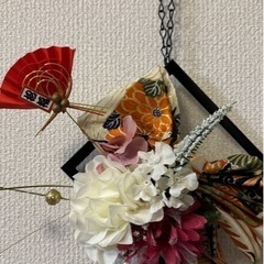 羽根つき　羽子板　お正月飾り　正絹丸帯リメイクの画像