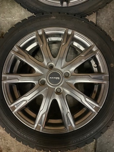 【9分山】タイヤ&アルミセット 165/55-15 15×4.5J+45 スタッドレスタイヤ DUNLOP WINTER MAXX ４