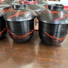 ☆あげます☆蓋付き吸い物碗10個セット（トレー付き）の画像