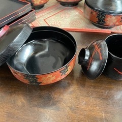 ☆あげます☆蓋付き吸い物碗10個セット（トレー付き）の画像