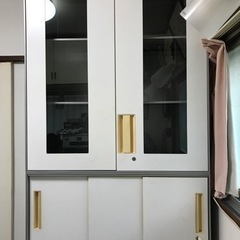 ◆書類キャビネット(上　両開き収納キャビネット、下　スライド式収...