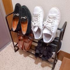 伸縮式シューズラック2段 (スリム シューズスタンド) の画像