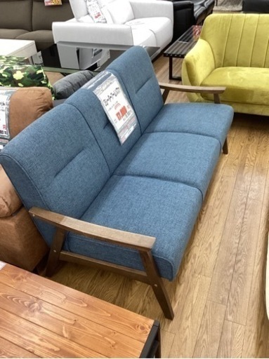 KL-84【新入荷　リサイクル品】3シーターソファ　ネイビー