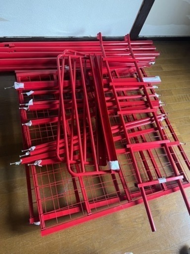 梯子付きロフトベッド はしご付き レッド