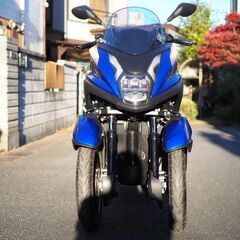 ★公認トリシティ専門店★警察官応対解説書付★　ヤマハ　トリシティ155A　ブルー　側車付軽二輪 公認改造済　「公認」はワイルドダックだけ！　普通4輪自動車運転免許で乗れます！側車付で不安な方はまずお電話をの画像