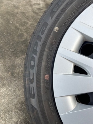 ［残り溝多］トヨタヤリス純正ホイール15インチ　185/60R15 2021年BSエコピア4本セット