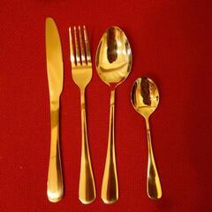 新品未使用　カラトリーセット30本　ゴールドの画像