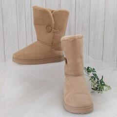 ノーブランド LL ムートン ショートブーツ ブラウン ベージュ...