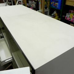 食器棚 白/ホワイト 収納ラック 幅110×奥43×高122cm ガラス板 サイドボード シェルフ 家具 札幌市 厚別区の画像