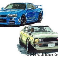 NC-281 スカイラインGT-R R34/ケンメリスカイライン 限定版画